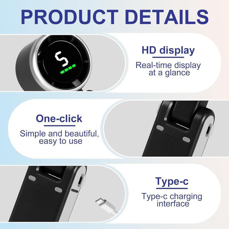 2PCS Portable Handheld Turbo Fan, 5 Gear Wind,4000Mah Battery Operated, up to 10 Working Hours, 3 in 1 Hand Fan Rechargeable with Air Turbo Tech Cooling Fan for Outdoor Activities, Travel, Working Fathersdaygift